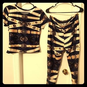 2 pc crop top pant outfit